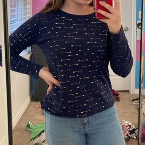 Old Navy Blue Shirt with Gold Arrows